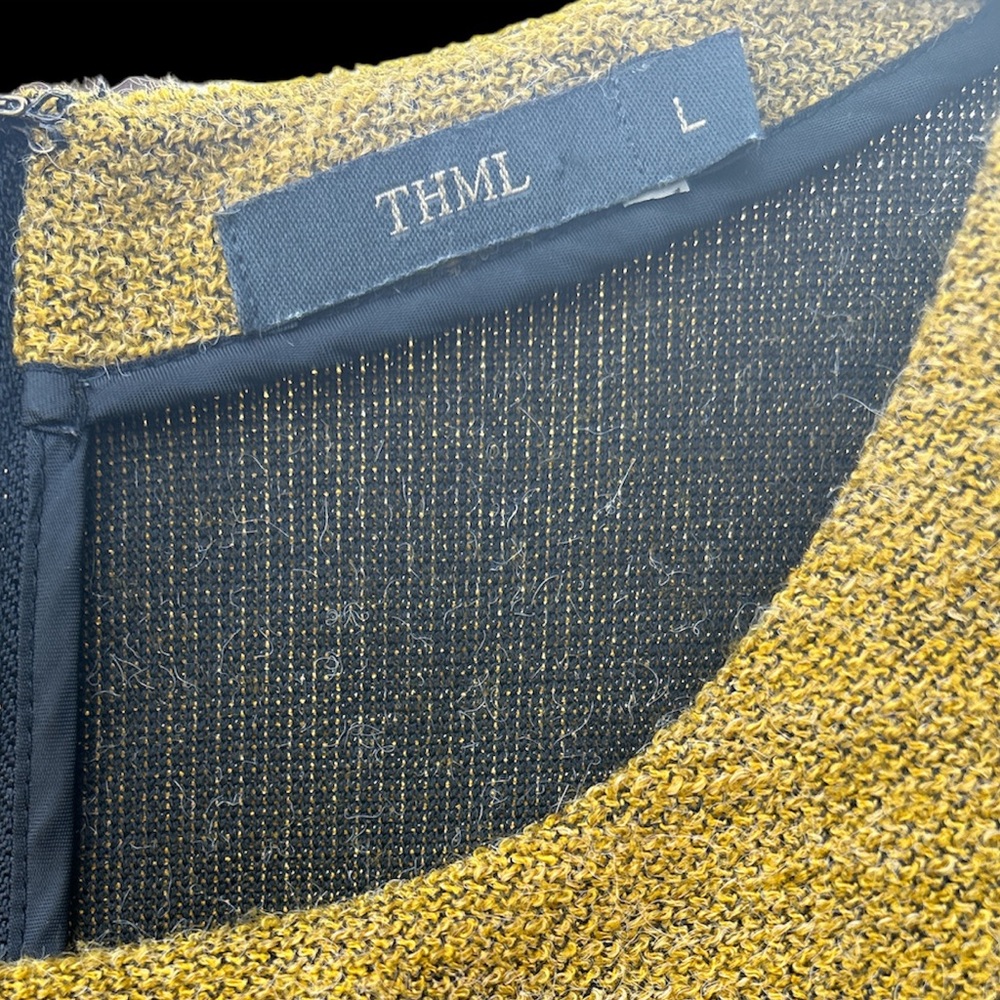 THML Mustard tweed sleeveless dress. Size LG. EUC - Picture 3 of 3